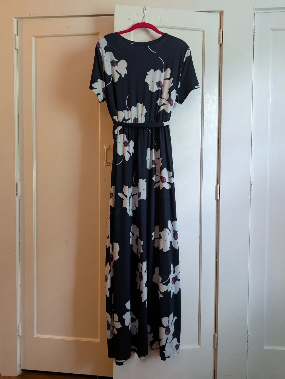Amazon Krandia Maxi Dress, XL, Cotton Knit, Crossover Top, A Line, Short Sleeves - Picture 4 of 7